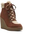 Jessica Simpson Shoes | Jessica Simpson Maelyn Wedge Bootie With Fur New | Color: Cream/Tan | Size: 10