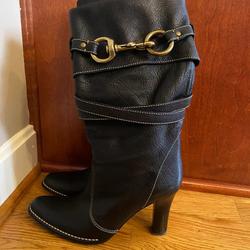 Coach Shoes | Coach Black Leather Boots Size 8.5 B | Color: Black | Size: 8.5
