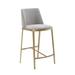 Everly Quinn Denia Gray 26.5" Counter Stool Upholstered/Metal in Gray/Yellow | 36 H x 19 W x 20 D in | Wayfair B8414C2CA07147A5806BBD34E37B7814