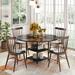 17 Stories Round Dining Table Wood in Black | 30 H x 47.25 W x 47.25 D in | Wayfair 8B4FBF77FC584651965F2F76978CD835