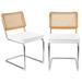Bayou Breeze Ajka Tufted Steel Windsor Back Side Chair Upholstered/Fabric in White/Black | 33.46 H x 18.5 W x 22.83 D in | Wayfair