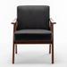 Armchair - Corrigan Studio® Izybella 30.31" W Faux Leather Armchair Faux Leather/Wood in Black/Brown | 31.88 H x 30.31 W x 26.37 D in | Wayfair