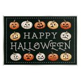 The Holiday Aisle® Happy Halloween Jack-o-Lanterns by Elizabeth Tyndall - Unframed Graphic Art on MDF in Black/Orange/White | Wayfair