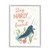 Stupell Industries Stay Narly My Friend Narwhal Giclee Art By Nina Blue Wood in Blue/Brown/Green | 14 H x 11 W x 1.5 D in | Wayfair