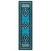 Black/Blue 84 x 24 x 0.5 in Area Rug - Foundry Select Reiny HR Southwestern Rug Navajo Native American Inspired Modern Tribal Floorcover Area Rugs Turquoise Gray & Black | Wayfair