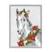 The Holiday Aisle® Festive Holiday Horse Holly Wreath by Laura Konyndyk - Graphic Art on Canvas in Gray/Green/Red | 30 H x 24 W x 1.5 D in | Wayfair