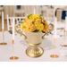 Canora Grey Somersworth Metal Table Vase Metal in Yellow | 8.5 H x 9.1 W x 9.1 D in | Wayfair 9F4639AB21904BB7A2BF45D03BC61DB4