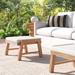Wade Logan® Ashveer Outdoor Ottoman w/ Cushion Wood in Pink/White/Brown | 13.5 H x 22.25 W x 19.5 D in | Wayfair A5BF087F76754AD5B7EDF0D119BE2177