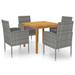 Latitude Run® Patio Dining Set Outdoor Dining Table & Chairs Patio Conversation Set Wood/Metal in Black | Wayfair 562D45BD3717415DA46EC856DA760EC8