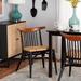 Corrigan Studio® Baxton Studio Parthenia Mid-Century Modern Two-Tone Black & Walnut Brown Finished Mahogany Wood & Natural Rattan Dining Chair Wood | Wayfair