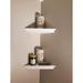Ebern Designs Ladejah Corner Shelf Wall Mounted Storage Display Shelves For Home Decor Wood in Brown/White | 2 H x 10 W x 10 D in | Wayfair