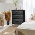 Sorbus Nightstand 3-Drawer Shelf Storage- Bedside Furniture & Accent End Table Chest Wood in Black | 25 H x 16.5 W x 14 D in | Wayfair