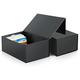 4X6 Index Card Holder, Index Card Storage Box 4 x 6 Inches, Fits 1200 Flash Cards - 2 Pack, Black