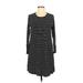 Old Navy Casual Dress - A-Line Crew Neck 3/4 sleeves: Black Color Block Dresses - Women's Size Medium