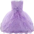 Robe brodée pour bébés filles de 6 à 24 mois tenue d'anniversaire de première année à fleurs