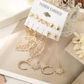 Ensemble de boucles d'oreilles pendantes en métal doré pour femmes boucles d'oreilles pendantes