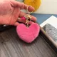 Porte-clés pendentif coeur en peluche pour femme porte-clés pompon petit pompon breloques de sac