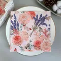 Serviettes en papier élégantes pour découpage de table à fleurs serviette florale vintage