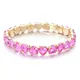 Bracelets en Zircon cubique cristal rose/blanc/bleu pour femmes bijoux de mariage de qualité à la