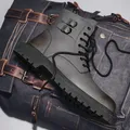 Bottines de moto en cuir véritable pour homme chaussures montantes de haute qualité