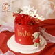 Décoration de gâteau en forme de cœur pour la fête de Léon ours Love You rouge blanc rose bébé