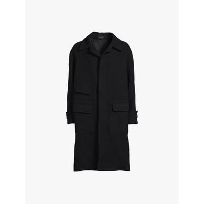 Men's Wool Raglan Coat - Black - Drake's Coats