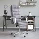 Design In - Chaise Fauteuil de bureau Style Moderne, Fauteuil inclinable Gris Similicuir vidaXL