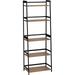 Ladder Shelf 5 Tier Black Bookshelf Modern Open Bookcase