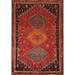Tribal Red Abadeh Persian Vintage Area Rug Handmade Wool Carpet - 3'10" x 5'2"