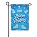 America Forever Warm Winter Wishes Garden Flag Double Sided Vertical 12.5 x 18 inches for Outdoor Yard Porch Blue Snowflake Happy Holiday Rustic Quote Cold Seasonal Yard DÃ©cor