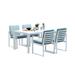 Latitude Run® Rectangular 4 - Person 60.8" Long Outdoor Dining Set w/ Cushions Metal in White | 60.8 W x 35.4 D in | Wayfair