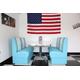 American Diner Furniture 50s Style Retro Blue Booth & White Table Set