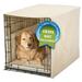 Pet Dreams 3 Piece Set - Dog Bedding for Single Door Crate! Crate Cover Crate Mat & Bumper Khaki Medium 30 inch