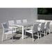 Latitude Run® Cebes Rectangular 8 - Person 87" Long Aluminum Outdoor Dining Set Metal in White | 87 W x 39.5 D in | Wayfair