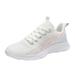 fvwitlyh Sneakers Womens White PU Leather Sneakers Low Top Tennis Shoes Casual Walking Shoes