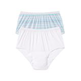 Plus Size Women's Cotton Incontinence Brief 2-Pack by Comfort Choice in Stripe Pack (Size 7)