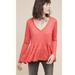 Anthropologie Tops | Anthropologie Deletta Thea Ruffled Babydoll Tiered Peplum Top Size Xs Oversize | Color: Red | Size: Xs