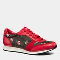 Coach Shoes | Coach Rebecca Red Floral Leather/Suede Sneakers 11b Used Once Indoor! | Color: Red | Size: 11