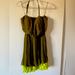 Jessica Simpson Dresses | Jessica Simpson Strapless / Halter Pleated Ruffle Dress | Color: Green | Size: 8