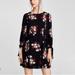 Zara Dresses | New Zara Floral Print Dress. Size L | Color: Black/Red | Size: L