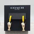 Coach Jewelry | Coach Sundae Hoop Huggie Earrings | Color: Gold/Yellow | Size: Os