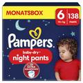 Pampers Night Windeln Pants Größe 6 (15+kg) Baby-Dry, MONATSBOX, Windelhöschen bieten zusätzlichen Schutz für die ganze Nacht, 138 Höschenwindeln