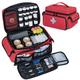 CURMIO Small First Aid Bag Empty, Family First Aid Kit Organiser Case with Mini Travel Medicine Pouch, Medicine Storage Bag for Home and Travel, Red (Patent Pending)