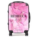 Personalised Suitcase Add Your Initials Name & Text Marble Lightweight TSA Lock 4 Spinner Wheels Hard Case Cabin Carry-On & Hold Luggage (Pink Ink Marble, Cabin/Carry-on (56cm - 52 L))
