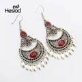 Hesiod – boucles d'oreilles en émail pour femmes bijoux indiens style Boho noir rouge perles