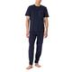 Schiesser Herren Schlafanzug Shirt Kurzarm/Hose lang-Nightwear Set Pyjamaset, Nachtblau, 58