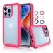 iPhone 14 Case Case Cover for 2022 iPhone 14 Njjex Hard Plastic Full-Body Rugged Transparent Clear Back Bumper Case Cover for Apple iPhone 14 -Hot Pink