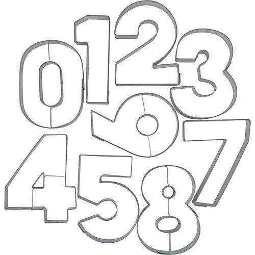 Ausstechformen Keksausstecher Zahlen 0-9, 6,5 cm, 9 Stück