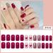 False Nails With Designs Red Love Nail Patch Shiny Pressing Nail Product Is Applicable To 24 Pieces Of Nails For Women Nail Gift for Children Little Girls