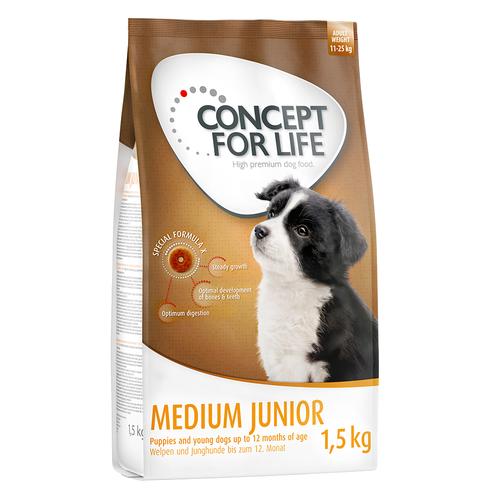 4x1,5kg Medium Junior Concept for Life Hundefutter trocken